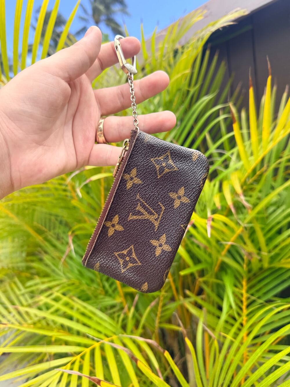 Louis Vuitton Brown Monogram Key Cles